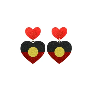 Earrings^Haus Of Dizzy 'First Nations Pride' Glitter Heart Earrings