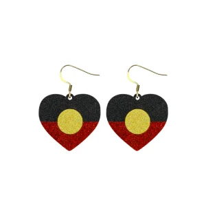 Earrings^Haus Of Dizzy 'First Nations Pride' Glitter Heart Earrings