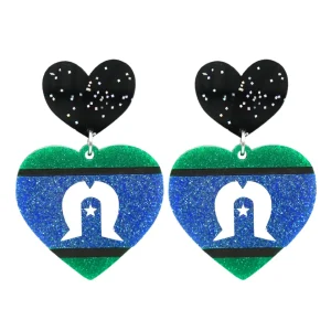 Earrings^Haus Of Dizzy 'First Nations Pride' Glitter Heart Earrings