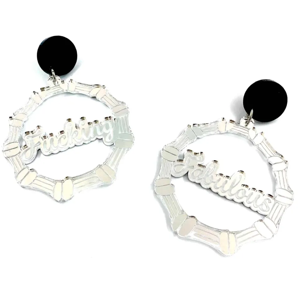 haus_of_dizzy_fucking_fab_1.webp Bamboo Hoops | Earrings^Haus Of Dizzy 'Fucking Fabulous' Bamboo Hoops