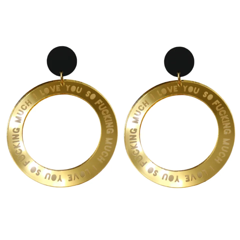 haus_of_dizzy_i_love_you__0.webp Earrings^Haus Of Dizzy 'I Love You So Fucking Much' Hoops
