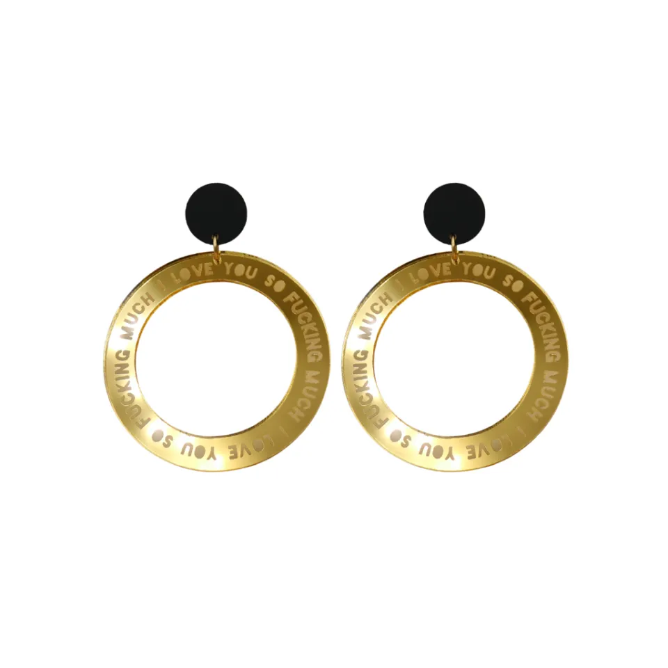 haus_of_dizzy_i_love_you__2.webp Earrings^Haus Of Dizzy 'I Love You So Fucking Much' Hoops