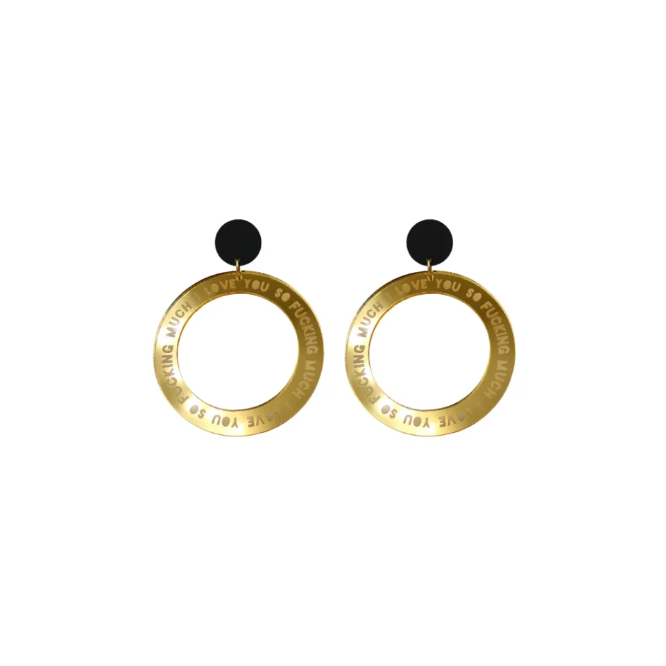 haus_of_dizzy_i_love_you__4.webp Earrings^Haus Of Dizzy 'I Love You So Fucking Much' Hoops