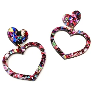 Earrings^Haus Of Dizzy 'Kaleidoscope' Barbie Heart Earrings