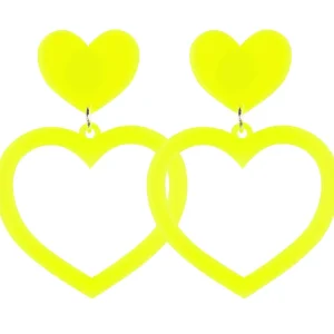 Earrings^Haus Of Dizzy Neon Barbie Heart Earrings