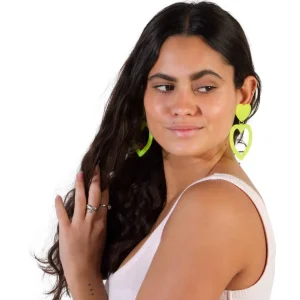 Earrings^Haus Of Dizzy Neon Barbie Heart Earrings