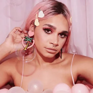 Earrings^Haus Of Dizzy Pastel Hawaiian Heart Palm Earrings