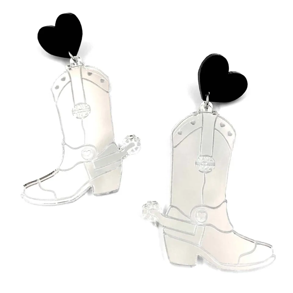haus_of_dizzy_pony_up_cow_11.webp Earrings^Haus Of Dizzy 'Pony Up' Cowgirl Boot Earrings