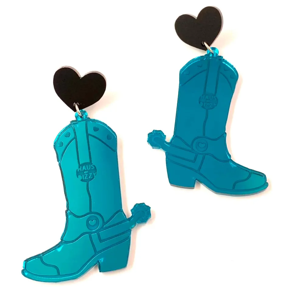 haus_of_dizzy_pony_up_cow_3.webp Earrings^Haus Of Dizzy 'Pony Up' Cowgirl Boot Earrings