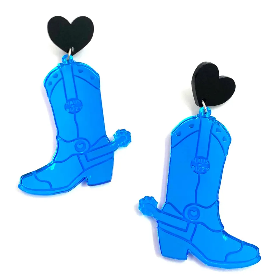 haus_of_dizzy_pony_up_cow_4.webp Earrings^Haus Of Dizzy 'Pony Up' Cowgirl Boot Earrings