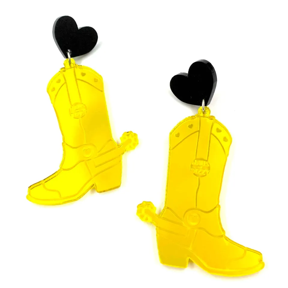 haus_of_dizzy_pony_up_cow_9.webp Earrings^Haus Of Dizzy 'Pony Up' Cowgirl Boot Earrings