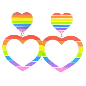 Earrings^Haus Of Dizzy 'Pride Flag' Barbie Heart Earrings ?️‍?
