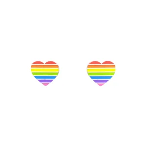 Earrings^Haus Of Dizzy 'Pride Flag' Heart Studs ?️‍?