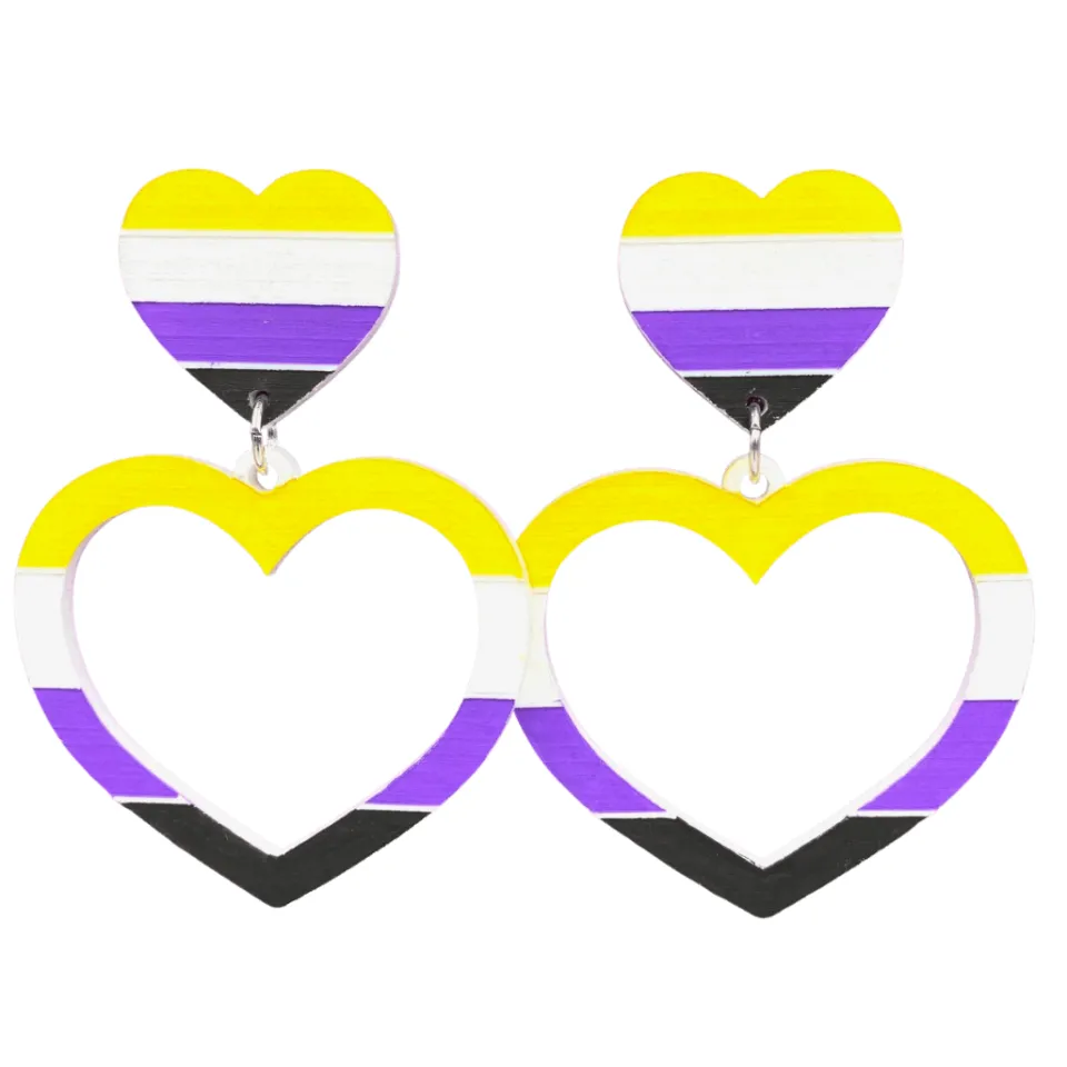 haus_of_dizzy_pride_flag__9-1.webp Earrings^Haus Of Dizzy 'Pride Flag' Barbie Heart Earrings ?️?