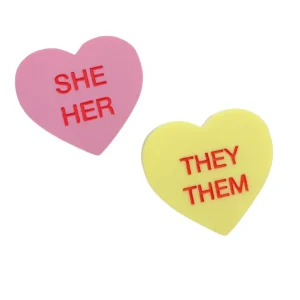 Pins/Patches^Haus Of Dizzy Pronoun 'Gentle Reminder' Candy Heart Pin