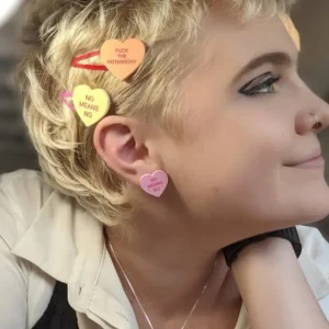 Earrings^Haus Of Dizzy Pronoun 'Gentle Reminder' Candy Heart Studs