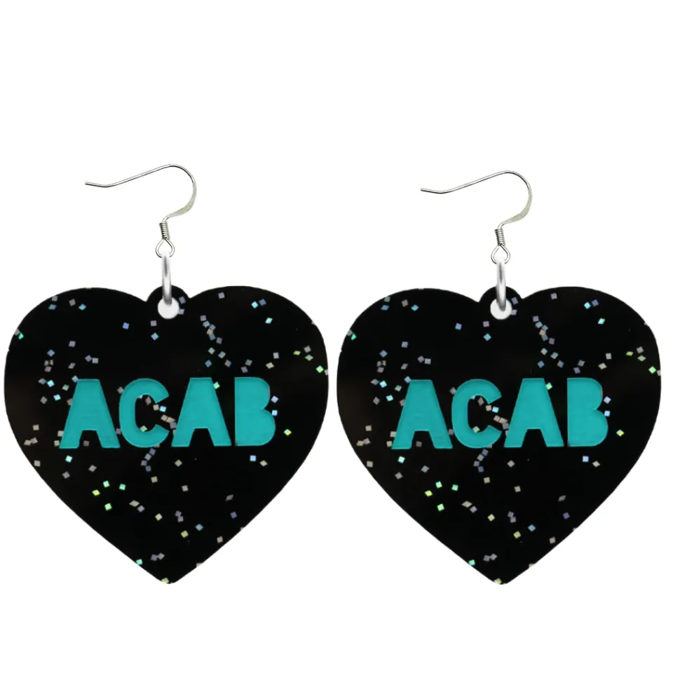 haus_of_dizzy_protest_in__4.webp Earrings^Haus Of Dizzy 'PROTEST' in 'ACAB' Black Glitter Heart Earrings