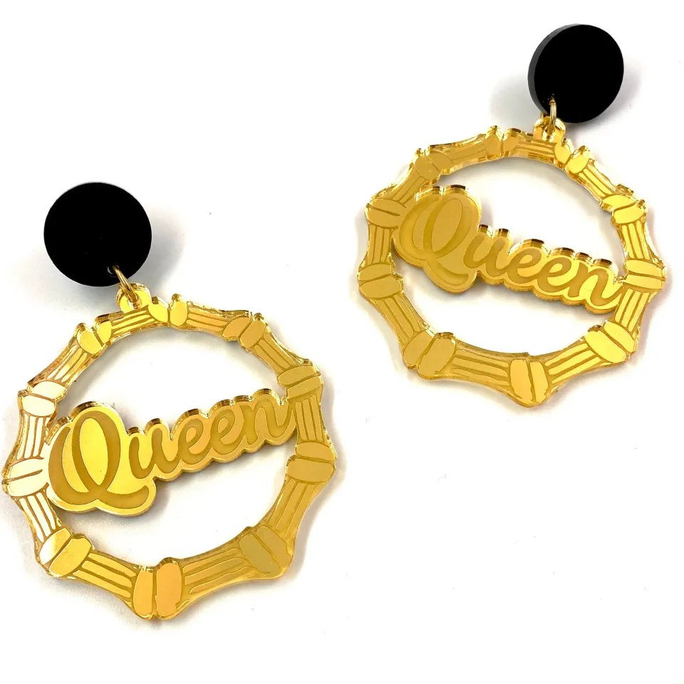 haus_of_dizzy_queen_bambo_0.webp Bamboo Hoops | Earrings^Haus Of Dizzy 'Queen' Bamboo Hoops