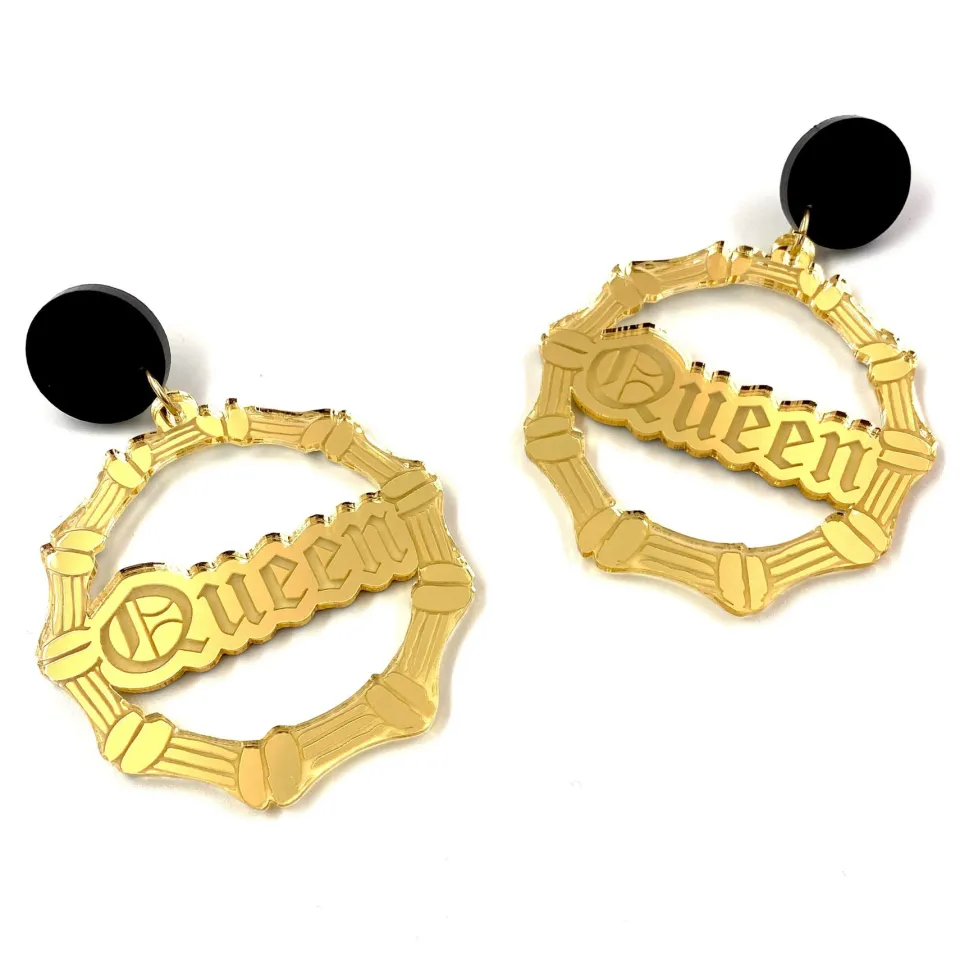 haus_of_dizzy_queen_bambo_4.webp Bamboo Hoops | Earrings^Haus Of Dizzy 'Queen' Bamboo Hoops