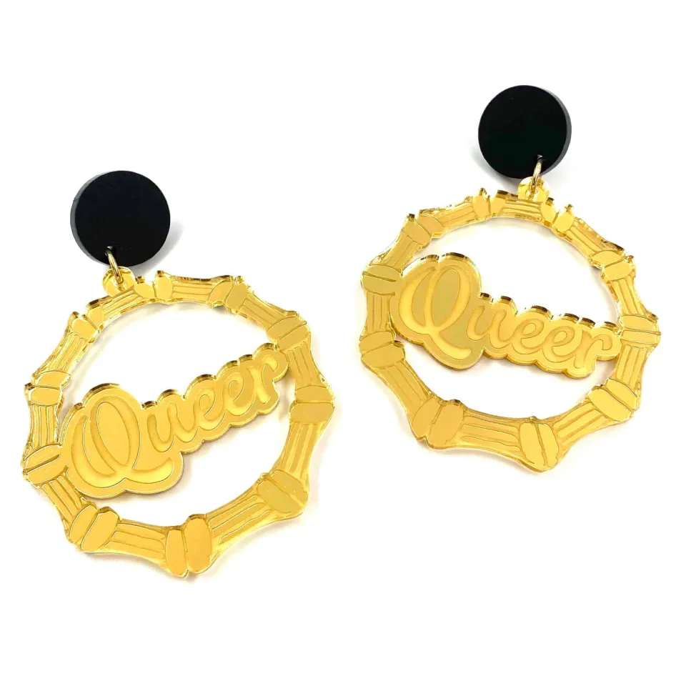 haus_of_dizzy_queer_bambo_0.webp Earrings^Haus Of Dizzy 'Queer' Bamboo Hoops