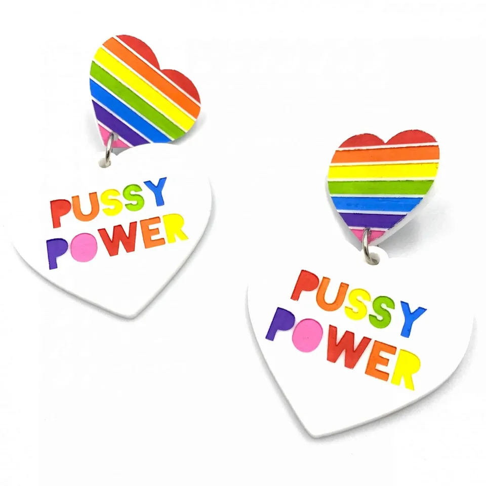 haus_of_dizzy_rainbow_pus_0.webp Earrings^Haus Of Dizzy Rainbow 'PUSSY POWER' Earrings