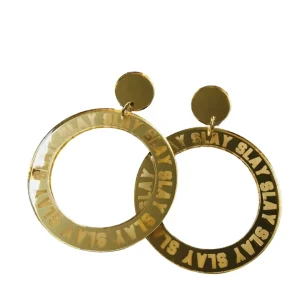 Earrings^Haus Of Dizzy 'Slay' Mirrored Hoops
