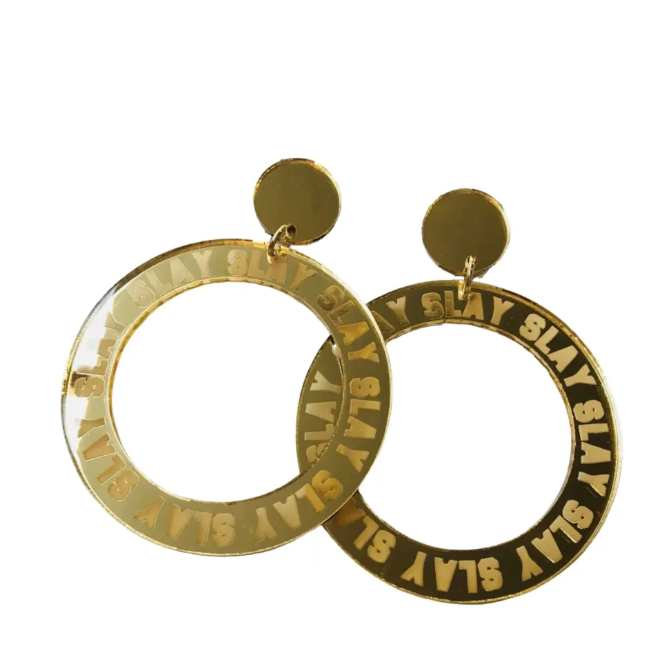 haus_of_dizzy_slay_mirror_0.webp Earrings^Haus Of Dizzy 'Slay' Mirrored Hoops