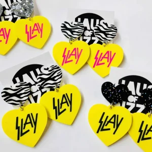 Earrings^Haus Of Dizzy 'Slay' Yellow Heart Earrings