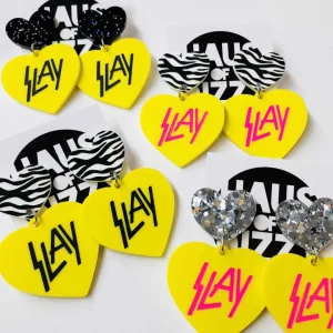 Earrings^Haus Of Dizzy 'Slay' Yellow Heart Earrings
