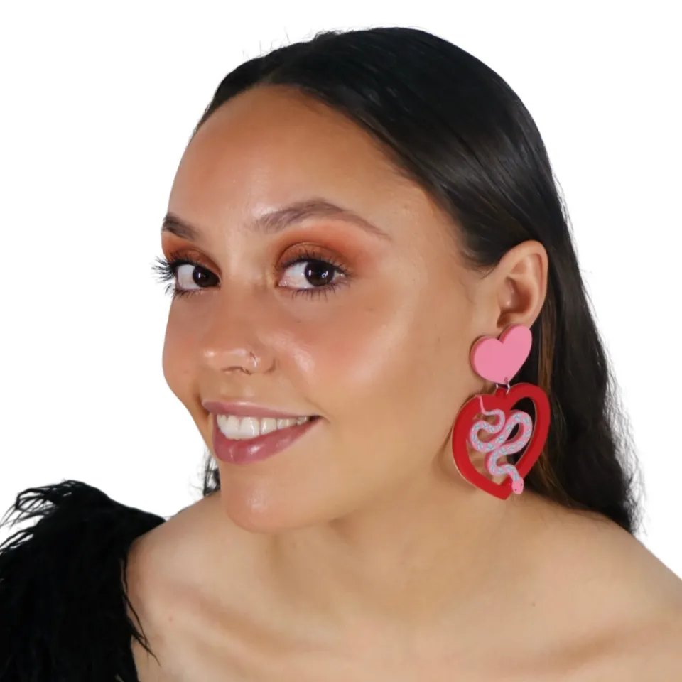 haus_of_dizzy_snake_eyes__0.webp Earrings^Haus Of Dizzy 'Snake Eyes' Heart Earrings