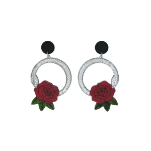 Earrings^Haus Of Dizzy 'Snake Rose' Hoop Earrings