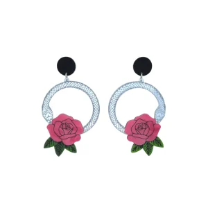 Earrings^Haus Of Dizzy 'Snake Rose' Hoop Earrings