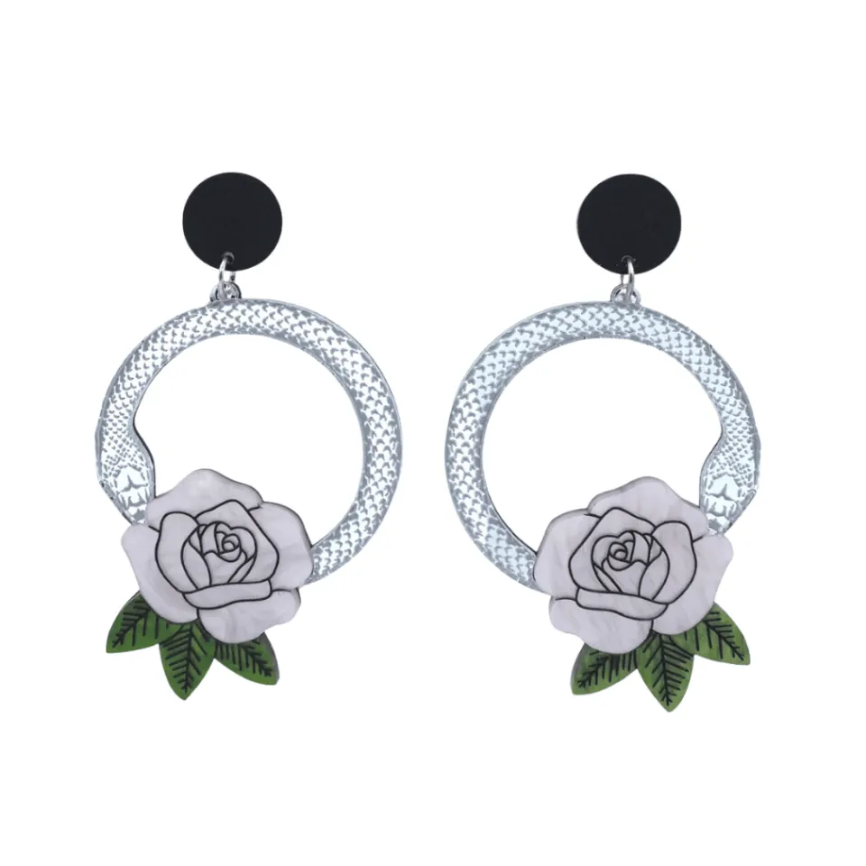 haus_of_dizzy_snake_rose__17.webp Earrings^Haus Of Dizzy 'Snake Rose' Hoop Earrings