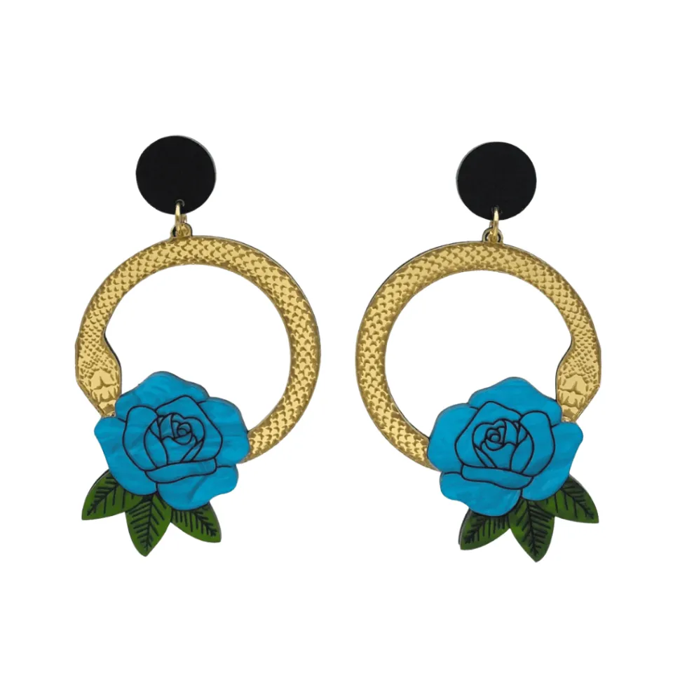 haus_of_dizzy_snake_rose__3.webp Earrings^Haus Of Dizzy 'Snake Rose' Hoop Earrings