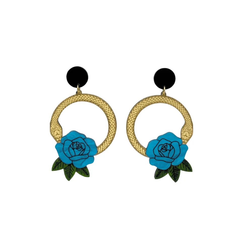 haus_of_dizzy_snake_rose__4.webp Earrings^Haus Of Dizzy 'Snake Rose' Hoop Earrings