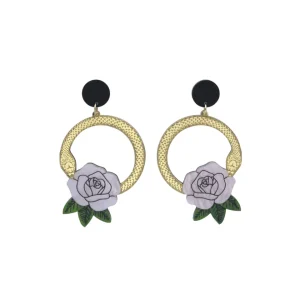 Earrings^Haus Of Dizzy 'Snake Rose' Hoop Earrings