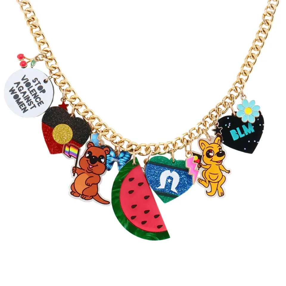 haus_of_dizzy_social_just_0.webp Necklaces^Haus Of Dizzy 'Social Justice' Charm Necklace