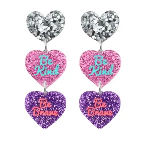 Earrings^Haus Of Dizzy Stacked 'Be Brave, Be Kind' Earrings