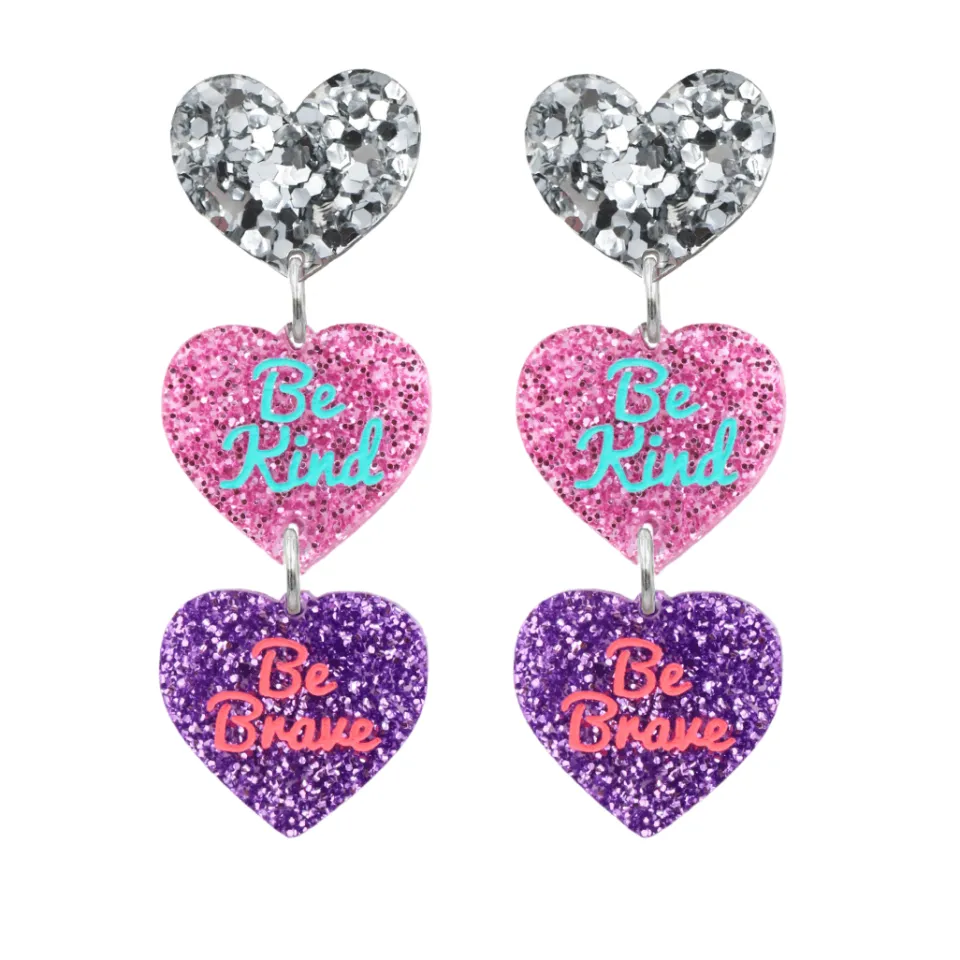haus_of_dizzy_stacked_be__0.webp Earrings^Haus Of Dizzy Stacked 'Be Brave, Be Kind' Earrings