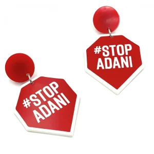 Earrings^Haus Of Dizzy 'Stop Adani/Fuck Adani' Earrings