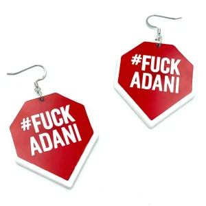 Earrings^Haus Of Dizzy 'Stop Adani/Fuck Adani' Earrings