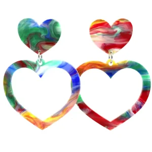 Earrings^Haus Of Dizzy 'Sunset Swirl' Barbie Heart Earrings