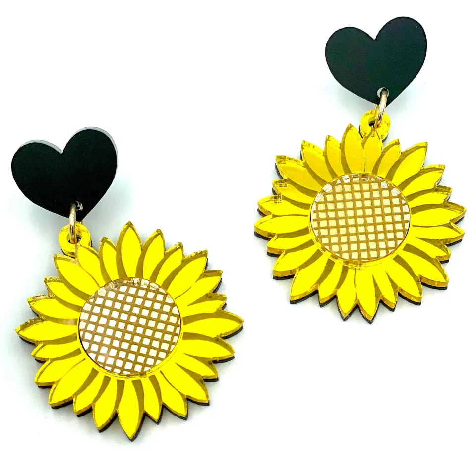 haus_of_dizzy_sweet_sunfl_3.webp Earrings^Haus Of Dizzy 'Sweet Sunflower' Mirrored Earrings