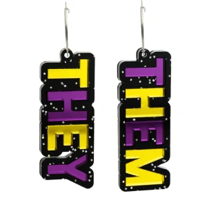 Earrings | Stacked Earrings^Haus Of Dizzy 'They Them' Pronoun Stacked Mirror Earrings