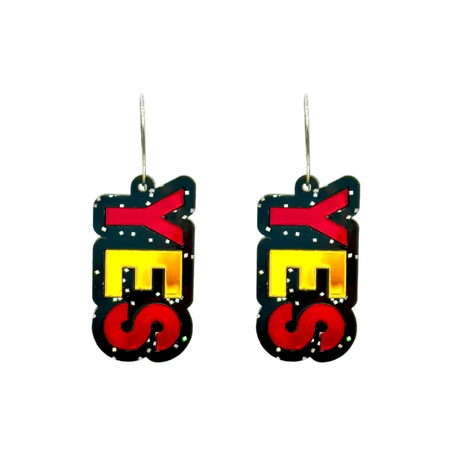 haus_of_dizzy_vote_yes_st_0.webp Stacked Earrings | Earrings^Haus Of Dizzy 'Vote Yes' Stacked Mirror Earrings Gold