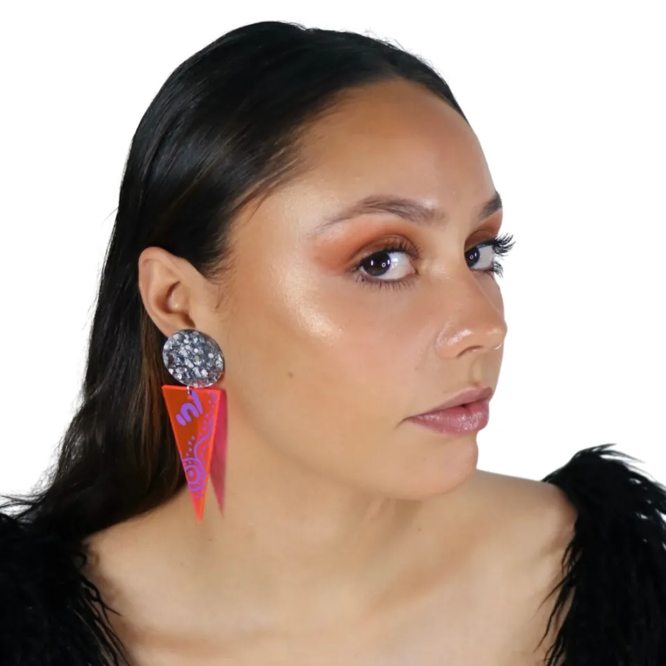 haus_of_dizzy_wiradjuri_y_0-2.webp Earrings^Haus Of Dizzy 'Wiradjuri Yinaa' Neon Cone Earrings