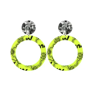 Earrings^Haus Of Dizzy 'Wiradjuri Yinaa' Neon Hoop Earrings
