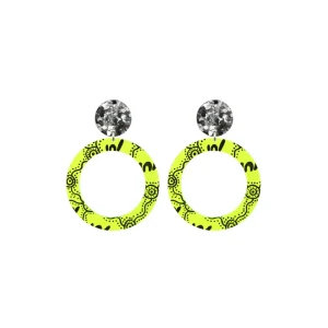 Earrings^Haus Of Dizzy 'Wiradjuri Yinaa' Neon Hoop Earrings