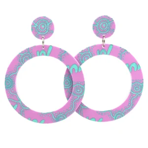 Earrings^Haus Of Dizzy 'Wiradjuri Yinaa' Hoop Earrings