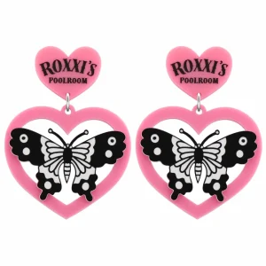 Earrings^Haus Of Dizzy x Roxxi's Poolroom 'Butterfly' Barbie Heart Earrings
